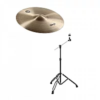 Stagg 18 SH Rock Crash Cymbal and Gear4music Boom Arm Stand Black