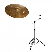 Stagg Myra RAW 18 Rock Crash Cymbal and Gear4music Boom Arm Stand Black