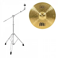 Meinl HCS 16 Crash Cymbal and Gear4music Cymbal Boom Stand with Counter Weight