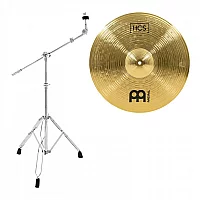 Meinl HCS 18 Crash Cymbal and Gear4music Cymbal Boom Stand with Counter Weight