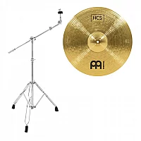 Meinl HCS 18 CrashRide Cymbal and Gear4music Cymbal Boom Stand with Counter Weight