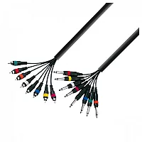 Adam Hall 3 STAR 8 Way Unbalanced 14 Jack TS to RCA Studio Loom Cable 3m