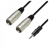 Adam Hall 3 STAR Balanced 3.5mm TRS Mini Jack to Twin XLR M Splitter Cable 3m