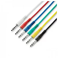 Adam Hall 3 STAR Balanced Set of 6 14 Jack TRS Patch Cables 1.2m