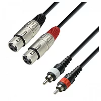 Adam Hall 3 STAR RCA to Twin XLR F Cable 3m