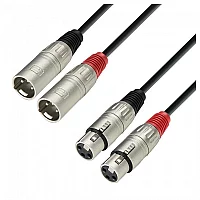 Adam Hall 3 STAR Twin XLR F to Twin XLR M Cable 1m