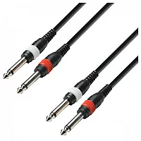 Adam Hall 3 STAR Unbalanced Twin TS 14 Jack Cable 6m