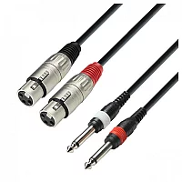 Adam Hall 3 STAR Twin XLR F to Unbalanced Twin TS 14 Jack Cable 3m