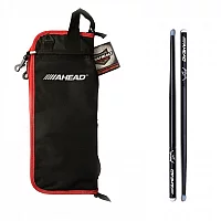 Ahead Drumstick Bag and Lars Ulrich Signature Sticks BlackRed
