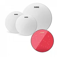 Evans G2 Coated Standard Tom Pack 12 13 16 Heads and 14 Hydraulic Red Snare Head