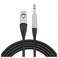 Studiospares Pro Neutrik XLR Female Balanced Jack Mogami Cable 2.5m Black