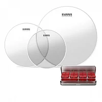 Evans G2 Clear Fusion Tom Pack 10 12 14 Heads and EQ PODS Pack