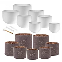 Meinl Crystal Singing Bowl Chakra Set With Sleeves Brown