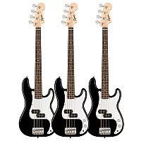 Squier Mini Precision Bass LRL Black pack of 3