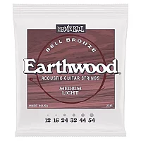 Ernie Ball Medium Light Earthwood Bell Bronze Acoustic Guitar Strings 1254
