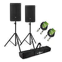 JBL EON715 15 Active PA Speaker Bundle with Stands and Cables