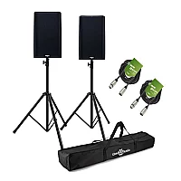 QSC K12.2 12 Active PA Speaker Bundle with Stands and Cables
