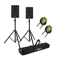 Yamaha DBR10 10 Active PA Speaker Bundle with Stands and Cables