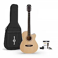 Single Cutaway Electro Acoustic Guitar and Accessory Pack by Gear4music Natural