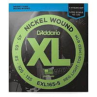 DAddario EXL1655 Nickel Wound 5 String Bass Custom Light 45135 Long Scale