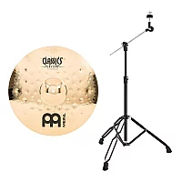 Meinl Classics Custom Extreme Metal 17 Crash Cymbal and Gear4music Boom Arm Stand Black