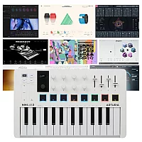 Arturia MiniLab 3 White With Komplete 15 Standard Upgrade for Komplete Select Boxed