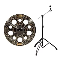 Meinl 18 Classics Custom Dark Trash Crash Cymbal and Gear4music Boom Arm Stand Black