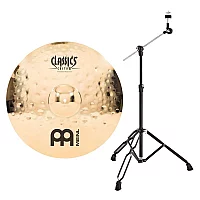 Meinl Classics Custom Extreme Metal 19 Crash Cymbal and Gear4music Boom Arm Stand Black