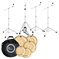 Istanbul Agop XIST Power Cymbal Set With Free 18 Crash and Bag and Gibraltar 4000 Lightweight Stands