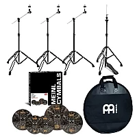 Meinl Classics Custom Dark Cymbal Box Set Stands and Bag with Free 18 Crash