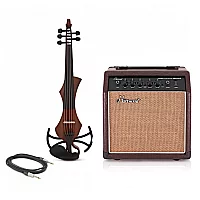 GEWA Novita 3.0 Electric Violin With Adapter Pack Gold Brown