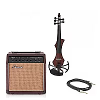 GEWA Novita 3.0 5 String Electric Violin With Adapter Pack Red Brown