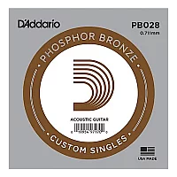 DAddario PB028 Phosphor Bronze Wound Single String 28