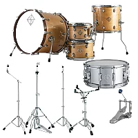 Dixon Cornerstone Hybrid 20 Drum Kit wHardware and Steel Snare Natural Maple Gloss