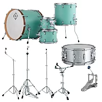 Dixon Cornerstone Hybrid 22 Drum Kit wHardware and Steel Snare Satin NeoMint