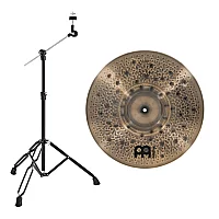 Meinl Pure Alloy Custom 18 Extra Thin Hammered Crash and Gear4music Boom Arm Stand Black