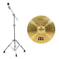 Meinl HCS 18 CrashRide Cymbal and Gretsch Explorer Series Boom Cymbal Stand