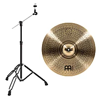 Meinl Pure Alloy Custom 22 Medium Thin Ride and Gear4music Boom Arm Stand Black