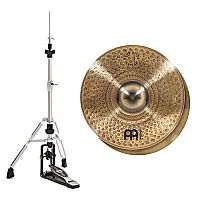 Meinl Pure Alloy Custom 14 Medium Thin HiHats and Heavy Duty TwoLeg HiHat Stand by Gear4music