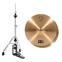 Meinl Pure Alloy 14 Medium HiHats and Heavy Duty TwoLeg HiHat Stand by Gear4music