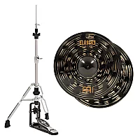 Meinl Classics Custom Dark 14 HiHats and Heavy Duty TwoLeg HiHat Stand by Gear4music