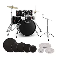 Premier Revolution 20 in 5pc Low Volume Drum Kit Bundle Black