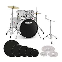 Premier Revolution 22 in 5pc Low Volume Drum Kit Bundle White