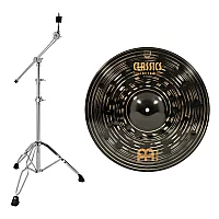 Meinl Classics Custom Dark 16 Crash and Heavy Duty Cymbal Boom Stand by Gear4music