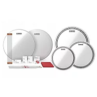Evans EC2 Clear Standard Tom Pack and 14 Snare TuneUp Kit