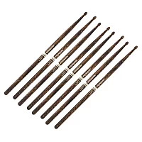 Promark Rebound 2B FireGrain Hickory Drumsticks Acorn Wood Tip 4 Pair Value Bundle