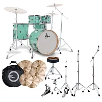 Gretsch Catalina Maple 22 5pc With Istanbul Xist Cymbals Hardware and Throne Seaform Green
