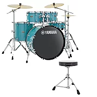 Yamaha Rydeen 20 Drum Kit with Paiste Cymbals and DS550U Drum Throne Turquoise Glitter