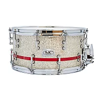 SJC Drums 14 x 7 Custom Snare Silver and Red Glitter