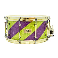 SJC Drums 14 x 7 Custom Snare Purple and Green Barbershop
